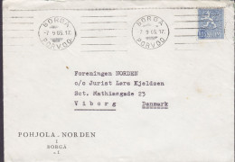 Finland POHJOLA-NORDEN, BORGÅ Porvoo TMS Cds. 1965 Cover Brief VIBORG Denmark - Storia Postale