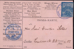 Gest. Stadtpost Hansa Berlin Mit Firmenwerbung 1886 - Other & Unclassified