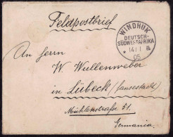 Gest. DSW Feldpost Windhuk 1905 Nach Lübeck - Sud-Ouest Africain Allemand