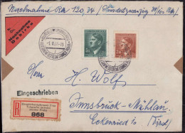 Gest., Brief Böhmen Und Mähren R-Brief Nachnahme Nach Innsbruck - Bezetting 1938-45