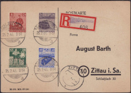 Gest., Brief Großräschen R-Schukcbrief Mit 6 Pfg-40 Pfg 25.2.1946 - Postes Privées & Locales