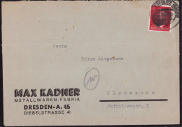 Sächsische Schwaärzung 12 Pfg AH Niedersedlitz 16.6.19145 - Private & Local Mails