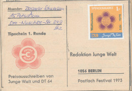 58 Stck. Tipkarten Preisauschreiben DT 64 1973, Jeweils Mit Spendenmarke - Sonstige & Ohne Zuordnung