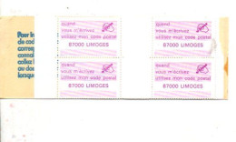 CARNET CODE POSTAL - 87000 LIMOGES LILAS - Blocchi & Libretti