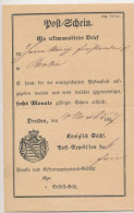 Gest. Postschein Dresden 1867 - Other & Unclassified