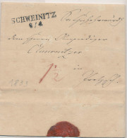 Gest. Schweinitz Vorphilabrief 1833 - Autres & Non Classés