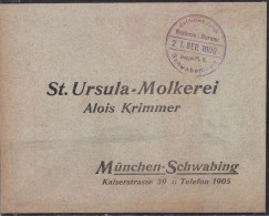 Gest., Brief München Privatpostbrief Reklame-Buero Schwabenthal 21.9.1909 - Andere & Zonder Classificatie