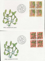 Gest., Brief Schweiz 43 Stck. FDC 1974-1996 Jeweils 4er Stücke - Ganzsachen