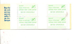 CARNET CODE POSTAL - 38100 GRENOBLE VERT - Blocks & Sheetlets & Booklets