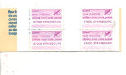 CARNET CODE POSTAL - 67000 STRASBOURG LILAS - Blocks Und Markenheftchen