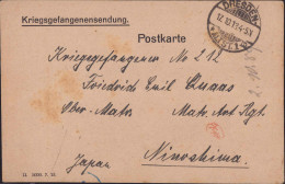 Gest. Kriegsgefangenensendung Geld-Empfangsbeleg Vom Roten Kreuz Nach Ninoshina Japan 1918 - Sonstige & Ohne Zuordnung