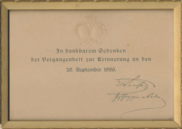 Erinnerungsblatt Aus Anlass Der Goldenen Hochzeit Des Großherzogspaares Von Baden 20. September 1906, Prägewappen, Gedr. - Unclassified