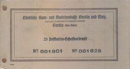 25 Stck. Postkarten Scheck-Vordrucke Ländliche Spar-und Darlehnskasse Gardin Und Umgebung, Gardin über Labes - Ohne Zuordnung