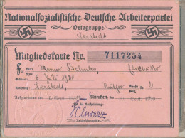 4 Stck. Dokumente Werner Behncke, Dabei Mitgliedskarte NSDAP München Mit Beitragsmarken, Wehrmachtsführerschein, Kennkar - Unclassified