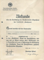 Verleihungsurkunde Diensteintrittsabzeichen Stahlhelm 1935 - Unclassified