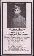 Sterbebild SS Panzer Ober-Grenadier Georg Heigl - Non Classés