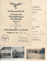 Kleiner Dokumentennachlass Oberwachtmeister, Dabei Verleihungsurkunden KVK 2. Klasse Autograph General Der Flieger, Erdk - Unclassified