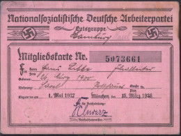 NSDAP-Mitgliedskarte, München 1938 Mit Beitragsmarken 1938/39 - Unclassified