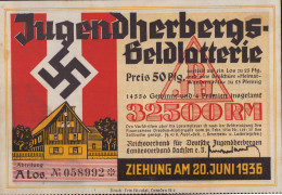 Lotterieschein Jugendherbergs-Geldlotterie Sachsen EV 1936 - Unclassified