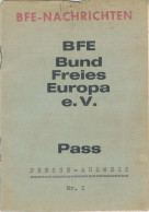 BRD Presseausweis 1978-1988 BFE Nachrichten, Mit Lichtbild Und Referenzen - Non Classés