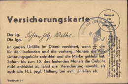 Versicherungskarte HJ Wolfenbüttel Mit Beitragsmarken - Unclassified