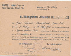 K.-Übungsleiterausweis Der HJ, Eggenfelden 1943 - Sin Clasificación