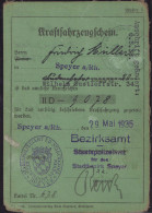 KFZ-Schein Für Kraftrad NSU-D. Rad 1935 - Unclassified