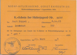 K.-Schein Der HJ, Eggenfelden 1943 - Unclassified