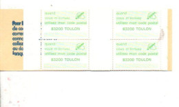 CARNET CODE POSTAL - 83200 TOULON VERT - Blocks & Sheetlets & Booklets