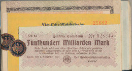 Konvolut Von 14 Stck. Großnotgeld Deutsche Reichsbahn 1 Mio-500 Milliarden 1923 - Sonstige & Ohne Zuordnung