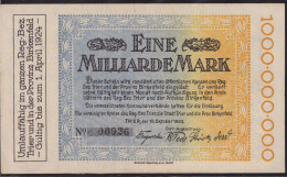 Trier Eine Milliarde Mark 10.10.1923, Keller 5229 L, Erh. I - Other & Unclassified