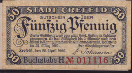 Crefeld, 4 Stck. Notgeld 1919-1922 - Andere & Zonder Classificatie