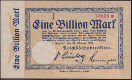 Cassel Reichsbahn 1 Billion 24.10.1923 Keller 731 K, RS Reklameaufdruck - Sonstige & Ohne Zuordnung