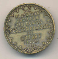 Medaille Erfurt 1894 50 Jahre Kgl. Realgymnasium Sign. Apell D 28mm Br Vz - Andere & Zonder Classificatie