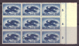 Nederland / Niederlande / Pays Bas NVPH LP11 PM1 Plaatfout Plate Error MNH ** In Block (1944) - Variétés Et Curiosités