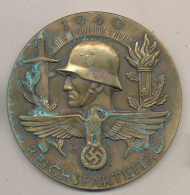 Plakette Reichsparteitag 1940, Deschler München D 85 Mm, Br. Leichter Grünspan-Ansatz - Otros & Sin Clasificación