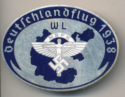 Tragbare Plakette NSFK Deutschlandflug 1938 54mm Oval, Herst. Brehmer - Sonstige & Ohne Zuordnung