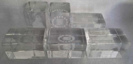 Sammlung Von 10 Stck. Glasblock 4x8x4,8x7,8 Cm 3D Lasertechnologie, Div. Motive, Dabei Brandenburger Tor, Die Bundesrepu - Autres & Non Classés