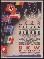 Vignette Großer Bergpreis Von Deutschland 1935 DKW Zum Zweiten Mal Sieger - Erinnofilie