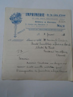 ZA456.9  Imprimerie De La  Cote D'Azur Revue, Nice -   - Handwritten Letter In French On The Back 1928    Cannes - Manuscrits