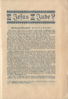 War Jesus Eine Jude? Mazdaznan-Flugschrift, Leipzig Um 1935, 4 Seiten - Other & Unclassified