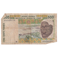 Billet, Communauté économique Des États De L'Afrique De L'Ouest, 500 Francs - États D'Afrique De L'Ouest