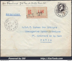 FRANCE N° 644 SEUL SUR LETTRE RECOMMANDEE DE PARIS POUR PARIS DU 18/11/1944 - Brieven En Documenten