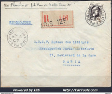 FRANCE N° 644 SEUL SUR LETTRE RECOMMANDEE DE PARIS POUR PARIS DU 18/11/1944 - Covers & Documents
