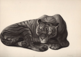 Grande Gravure  De GEORGES LUCIEN   GUYOT   :tigre  (CAT6226) - Art Nouveau / Art Déco