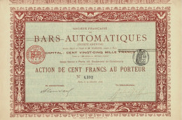 - Titre De 1898 - Société Française Des Bars Automatiques - Imprimerie Richard - Industrie