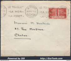 FRANCE N° 316 SEUL SUR LETTRE POUR CHATON DU TOUQUET PARIS PLAGE DU 26/08/1936 - Brieven En Documenten