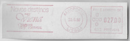 1988 Cover Fragment Meter Stamp Hasler Mailmaster Slogan New Destinations Vienna Tap Air Portugal From Lisboa Airport - Storia Postale