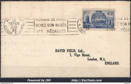 FRANCE N° 400 1ER JOUR SEUL SUR LETTRE POUR LONDRES DE PARIS DU 19/07/1938 - Brieven En Documenten