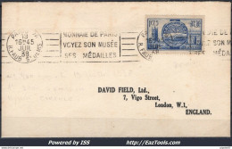 FRANCE N° 400 1ER JOUR SEUL SUR LETTRE POUR LONDRES DE PARIS DU 19/07/1938 - Covers & Documents